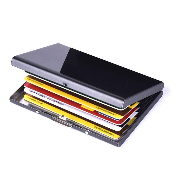 card holders stainless steel metal business case protector cover men women coin holder box with 6 slots wallet, Brown;gray
card holders stainless steel metal business case protector cover men women coin holder box with 6 slots wallet, Brown;gray