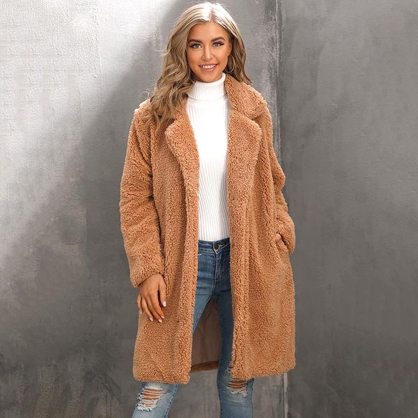 women's fur & faux ladies elegant long lapel coat with pockets female autumn winter warm clothing fashion black camel lamb wool outerwe
women's fur & faux ladies elegant long lapel coat with pockets female autumn winter warm clothing fashion black camel lamb wool outerwe