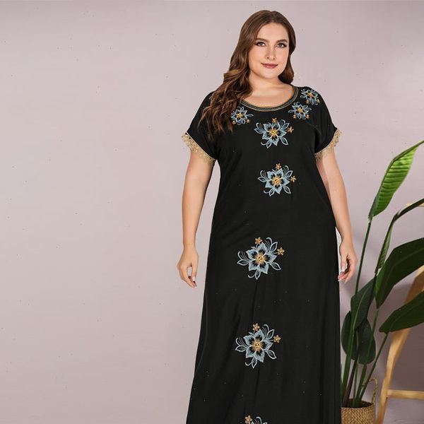 siskakia embroidered beaded long dress black plus size womens maxi dresses fashion laces patchwork short sleeve loose casual, Black;gray
siskakia embroidered beaded long dress black plus size womens maxi dresses fashion laces patchwork short sleeve loose casual, Black;gray