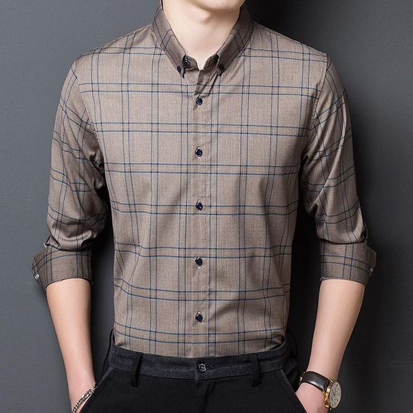 men's casual shirts fashion designer brand slim fit mens classic plain plaid long sleeve checkered clothes, White;black
men's casual shirts fashion designer brand slim fit mens classic plain plaid long sleeve checkered clothes, White;black