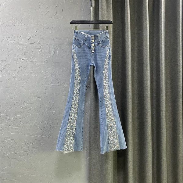 women's jeans 2021 autumn elastic jean pants high waist denim fashion sequins skinny ladies slim flared trousers mujer, Blue
women's jeans 2021 autumn elastic jean pants high waist denim fashion sequins skinny ladies slim flared trousers mujer, Blue