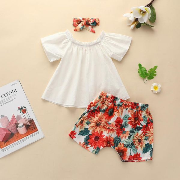 infant baby's sets girls set casual soild color short sleeve floral print+shorts hairband outfits set for baby girl 3-24m, White
infant baby's sets girls set casual soild color short sleeve floral print+shorts hairband outfits set for baby girl 3-24m, White