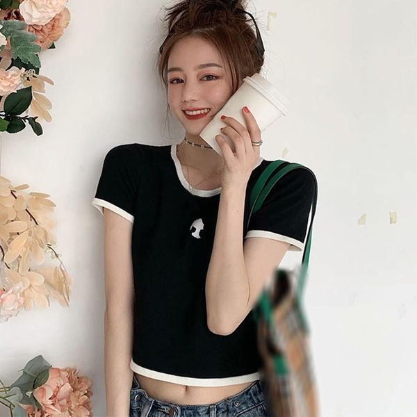 women's t-shirt knitted t shirts women summer solid round neck short female loose casual ladies tees, White
women's t-shirt knitted t shirts women summer solid round neck short female loose casual ladies tees, White