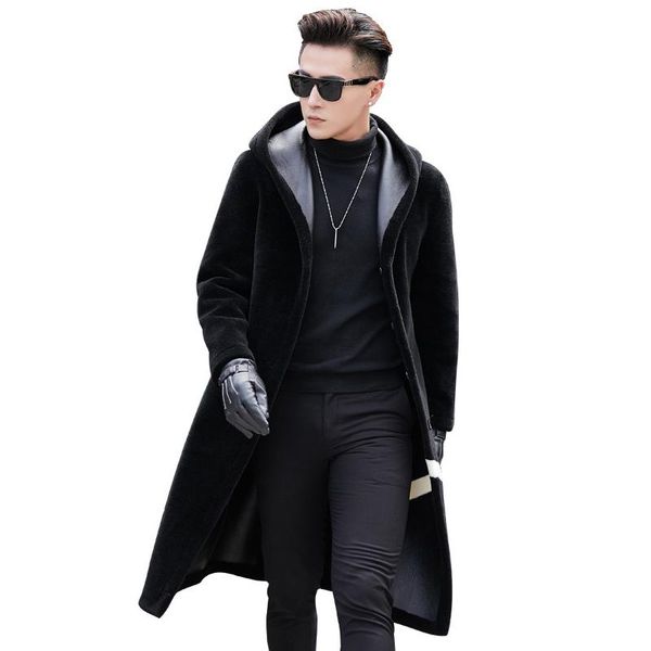 men's leather & faux autumn winter jacket real fur coat natural wool double-sided wear sheep shearling long ad80629 kj855, Black
men's leather & faux autumn winter jacket real fur coat natural wool double-sided wear sheep shearling long ad80629 kj855, Black