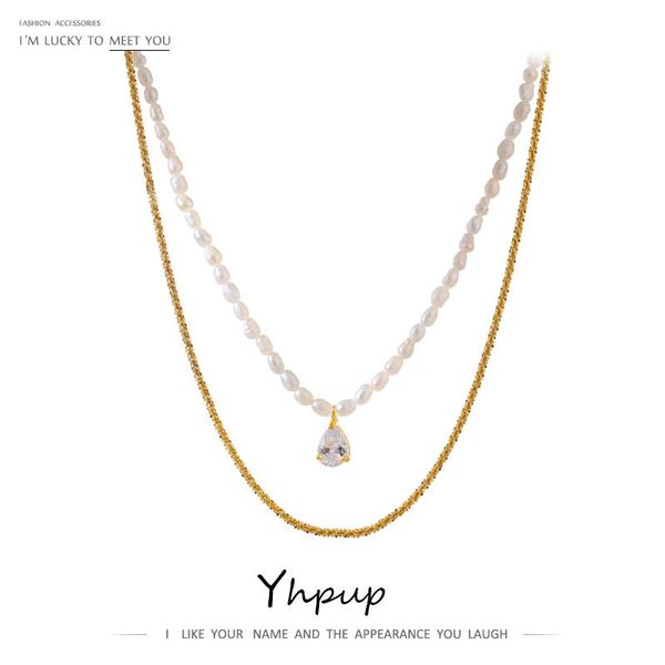 pendant necklaces yhpup fashion natural pearl layered chain neckalce cubic zirconia collar bijoux femme 2021 gift, Silver
pendant necklaces yhpup fashion natural pearl layered chain neckalce cubic zirconia collar bijoux femme 2021 gift, Silver