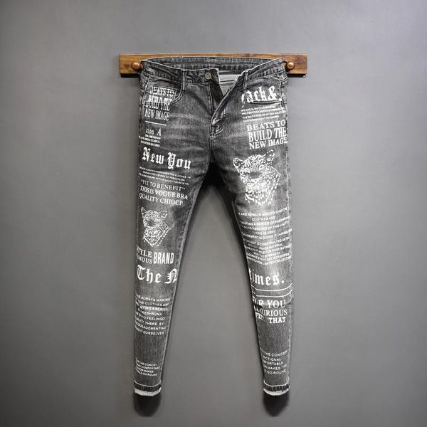 men's jeans fashion streetwear men gray elastic cotton printed designer night club punk pencil pants slim fit hip hop trousers, Blue
men's jeans fashion streetwear men gray elastic cotton printed designer night club punk pencil pants slim fit hip hop trousers, Blue