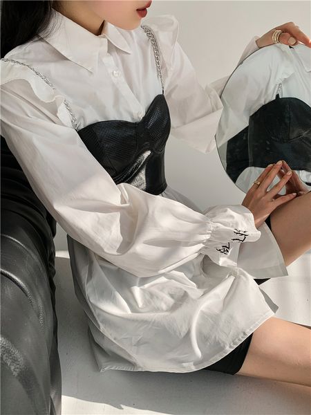 2021 new autumn long ruffle shirt women flare sleeve button up collar tunic mini white corset designer 57gi, Black;gray
2021 new autumn long ruffle shirt women flare sleeve button up collar tunic mini white corset designer 57gi, Black;gray