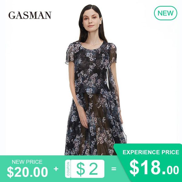 party dresses gasman summer women's dress 2021 blue long temperament shirt lace neckline lotus sleeve with diamond casual 815, White;black
party dresses gasman summer women's dress 2021 blue long temperament shirt lace neckline lotus sleeve with diamond casual 815, White;black