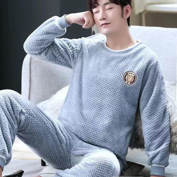 men's sleepwear man winter long sleeve thick warm flannel pajama sets for men suit pyjamas lounge homewear home clothes, Black;brown
men's sleepwear man winter long sleeve thick warm flannel pajama sets for men suit pyjamas lounge homewear home clothes, Black;brown
