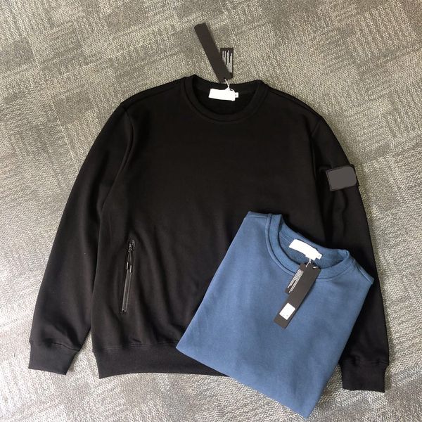 hoodies & sweatshirts cp official website classic arm emblem zipper pocket wool circle fabric round collar hoodie compass badge, Black