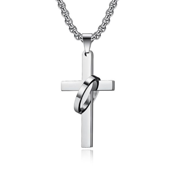 pendant necklaces punk cross and round necklace for women men vintage titanium steel jewelry christian faith choker gift, Silver
pendant necklaces punk cross and round necklace for women men vintage titanium steel jewelry christian faith choker gift, Silver