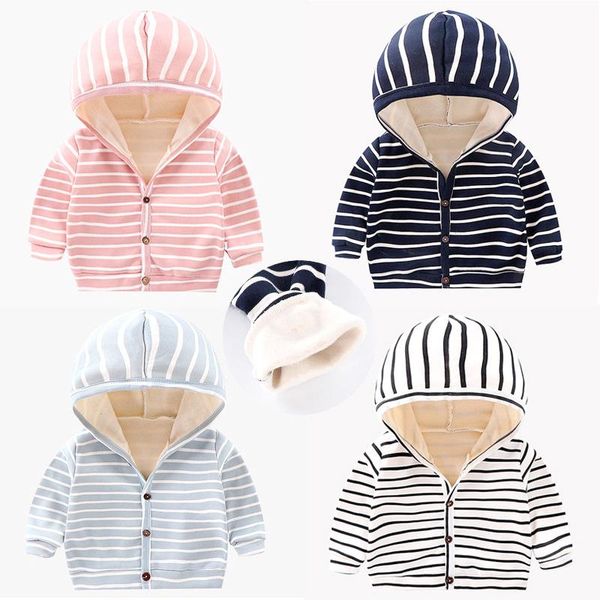 jackets baby boys girl plus velvet hoodie coats kids warm striped infant children winter button up toddler jacket, Blue;gray
jackets baby boys girl plus velvet hoodie coats kids warm striped infant children winter button up toddler jacket, Blue;gray