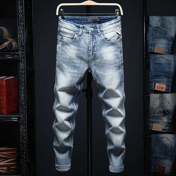 spring and autumn light color jeans men's brand slim feet fashion youth handsome long pants elastic nostalgia, Blue
spring and autumn light color jeans men's brand slim feet fashion youth handsome long pants elastic nostalgia, Blue