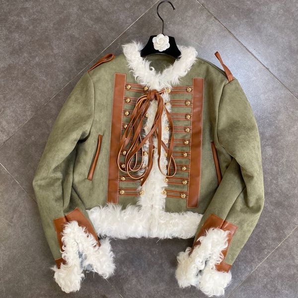 2021 real winter lamb multi-buckle neckline beautiful street style cotton quilted woman's thin women's coat short green army parka, Black
2021 real winter lamb multi-buckle neckline beautiful street style cotton quilted woman's thin women's coat short green army parka, Black