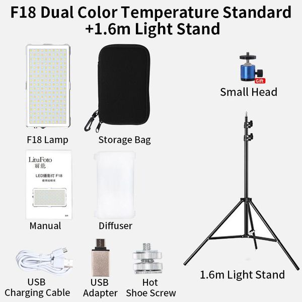 flash heads litufoto f18 4040mah dual color temperature video led lights 3200k-5600k , hand held luminaria fill lamp with 1.6m light stand
flash heads litufoto f18 4040mah dual color temperature video led lights 3200k-5600k , hand held luminaria fill lamp with 1.6m light stand