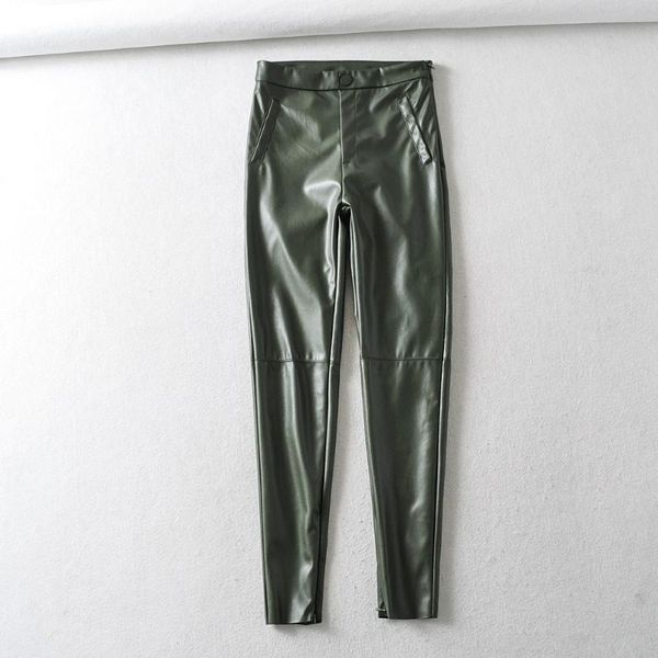 women's pants & capris women dark green faux leather suit high waist sashes pockets 2021 office ladies pu trousers elegant pocket, Black;white
women's pants & capris women dark green faux leather suit high waist sashes pockets 2021 office ladies pu trousers elegant pocket, Black;white
