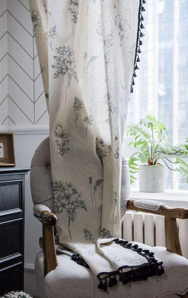 curtain & drapes ins style gray flower printing finished black tassel kitchen bay window
curtain & drapes ins style gray flower printing finished black tassel kitchen bay window