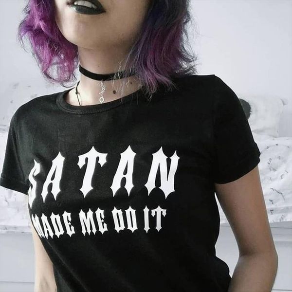 satan made me do men t shirt and women it letter gothic fun harajuku graphic tees summer casual short sleeve, White;black
satan made me do men t shirt and women it letter gothic fun harajuku graphic tees summer casual short sleeve, White;black