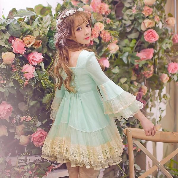 casual dresses princess sweet lolita dress candy rain 2021 spring original super fairy trumpet sleeve lace c16ab6025, Black;gray
casual dresses princess sweet lolita dress candy rain 2021 spring original super fairy trumpet sleeve lace c16ab6025, Black;gray