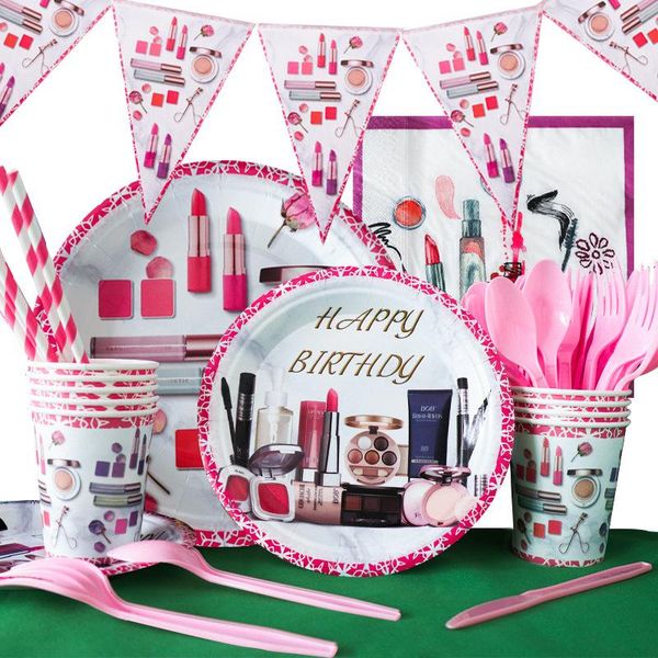 disposable dinnerware cosmetics party girl happy birthday decoration tableware plate cup pull flag pink ball supplies
disposable dinnerware cosmetics party girl happy birthday decoration tableware plate cup pull flag pink ball supplies