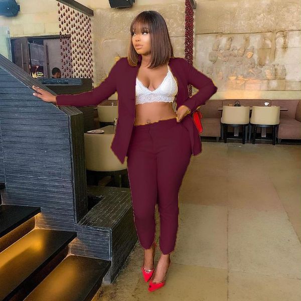women's two piece pants 2 pcs autumn suit solid business coat+long temperament pure color slim fit female tracksuit pantsuit, White
women's two piece pants 2 pcs autumn suit solid business coat+long temperament pure color slim fit female tracksuit pantsuit, White