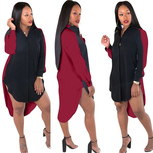 2021 new shirt women patchwork color button loose irregular hem casual fashion office lady vestidos mujer wholesale dropshpping 5qb9, Black;gray
2021 new shirt women patchwork color button loose irregular hem casual fashion office lady vestidos mujer wholesale dropshpping 5qb9, Black;gray