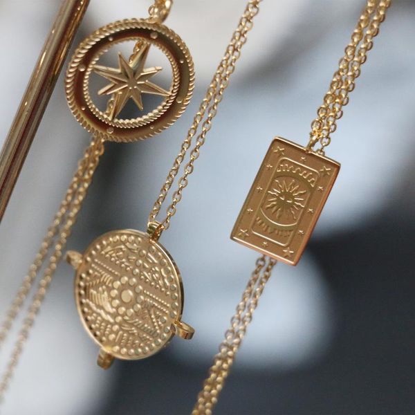pendant necklaces stainless steel tarot necklace for women sun/north pluto clavicle chain gold color mirror polished, Silver
pendant necklaces stainless steel tarot necklace for women sun/north pluto clavicle chain gold color mirror polished, Silver