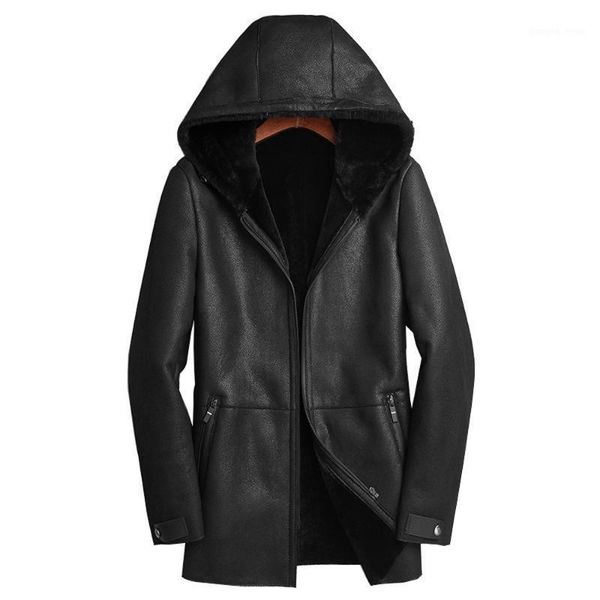 100% d real sheepskin fur coat hooded shearling clothing genuine leather outwear men's & faux, Black
100% d real sheepskin fur coat hooded shearling clothing genuine leather outwear men's & faux, Black