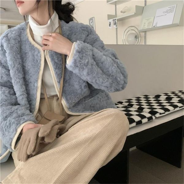 Women's Fur & Faux Sweet Pink Coat Women Autumn Winter Vintage Round Neck Hit The Color Warm Imitation Iamb Jacket Female Elegant Outwear, Black
Women's Fur & Faux Sweet Pink Coat Women Autumn Winter Vintage Round Neck Hit The Color Warm Imitation Iamb Jacket Female Elegant Outwear, Black
