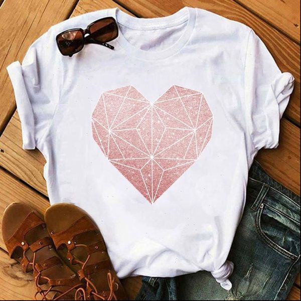 fashion woman tshirts geometric heart printed love t shirt casual harajuku tumblr kawaii tee shirt femme tumblr clothes, White 
fashion woman tshirts geometric heart printed love t shirt casual harajuku tumblr kawaii tee shirt femme tumblr clothes, White