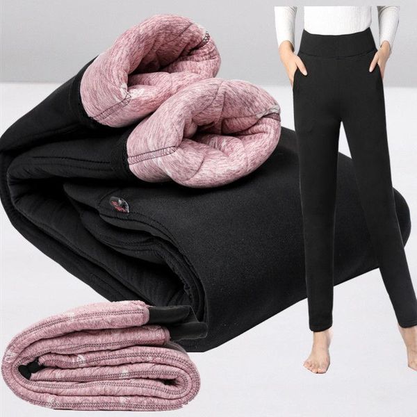 women's leggings solid color women winter velet trousers female high elastic warm straight pants ladies waist slim x636, Black
women's leggings solid color women winter velet trousers female high elastic warm straight pants ladies waist slim x636, Black