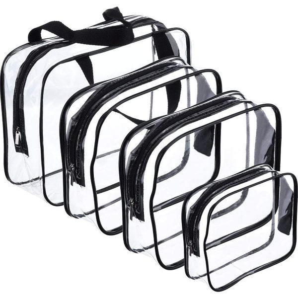 4 pieces make-up bags travel toiletry bag organizers for traveling, business trip and school, water-proof (black + transparent)
4 pieces make-up bags travel toiletry bag organizers for traveling, business trip and school, water-proof (black + transparent)