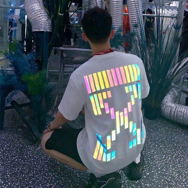 the new brand new fashion arrow colorful reflective summer men's and women's lovers short sleeve round neck cotton t-shirt, White;black
the new brand new fashion arrow colorful reflective summer men's and women's lovers short sleeve round neck cotton t-shirt, White;black