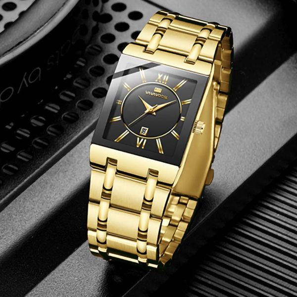 wristwatches est business men watches 2021 luxury full stainless steel strap square gold watch man waterproof calendar quartz clock hombre, Slivery;brown
wristwatches est business men watches 2021 luxury full stainless steel strap square gold watch man waterproof calendar quartz clock hombre, Slivery;brown