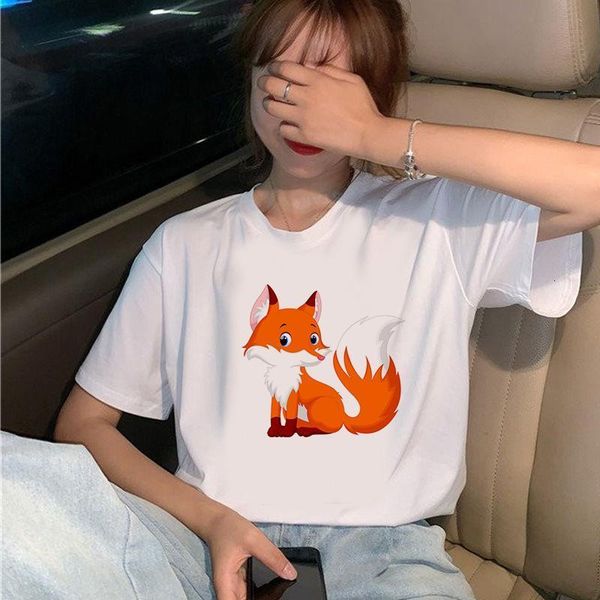 2021 new summer tshirt cartoon fox printed t-shirts women short sleeve tees plus casual o neck lady leisure fashion tshirts, White
2021 new summer tshirt cartoon fox printed t-shirts women short sleeve tees plus casual o neck lady leisure fashion tshirts, White
