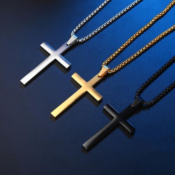 pendant necklaces male men christian cross necklace chain black silver color stainless steel fashion jewelry christmas gift
pendant necklaces male men christian cross necklace chain black silver color stainless steel fashion jewelry christmas gift