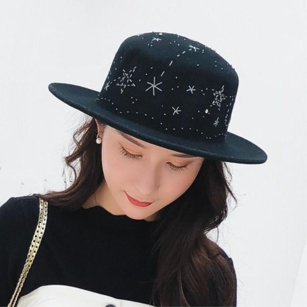 stingy brim hats black wool hat big socialite elegant female retro joker men&women for fedoras, Blue;gray
stingy brim hats black wool hat big socialite elegant female retro joker men&women for fedoras, Blue;gray