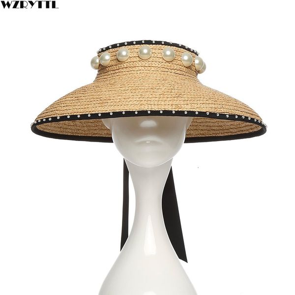 2021 new handmade women ultrabraid with ribbon binding peals raffia straw visor big brim sun summer beach hat travel cap ylrr, Blue;gray
2021 new handmade women ultrabraid with ribbon binding peals raffia straw visor big brim sun summer beach hat travel cap ylrr, Blue;gray