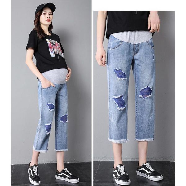 maternity bottoms hole straight jeans denim pants trousers for pregnant women clothes high waist loose pregnancy abdominal, White
maternity bottoms hole straight jeans denim pants trousers for pregnant women clothes high waist loose pregnancy abdominal, White