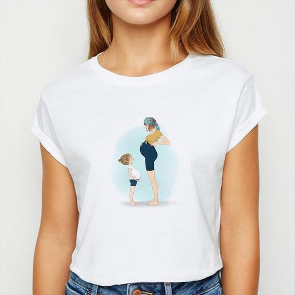 fashion pregnant mothers and kids women girls loose spring summer harajuku graphic round neck, White
fashion pregnant mothers and kids women girls loose spring summer harajuku graphic round neck, White