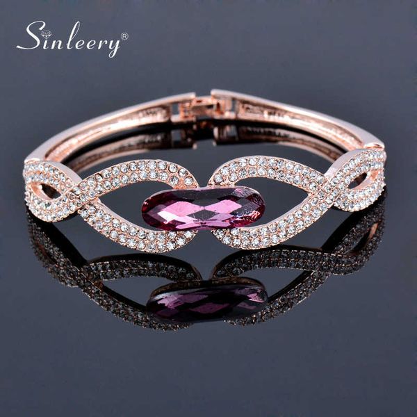 sinleery luxury hollow infinity bangle cuff for women rose gold color purple crystal bracelets friends gifts sl093 ssa q0719, Black
sinleery luxury hollow infinity bangle cuff for women rose gold color purple crystal bracelets friends gifts sl093 ssa q0719, Black