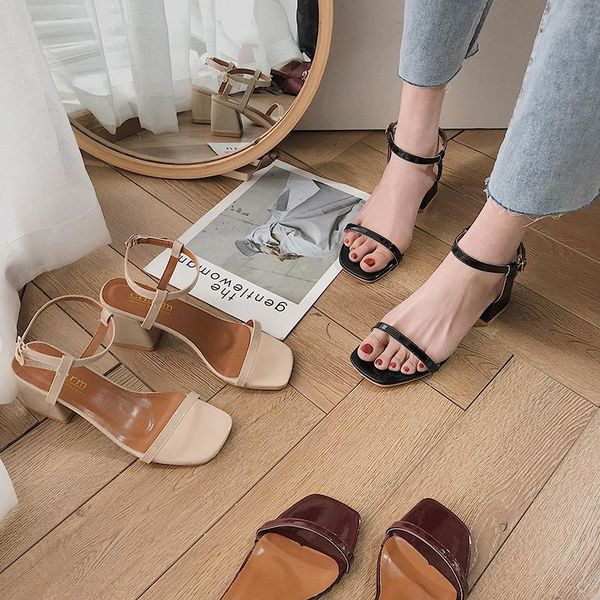 dress shoes one word with sandals female fairy wind 2021 summer thick wild high heels, Black
dress shoes one word with sandals female fairy wind 2021 summer thick wild high heels, Black