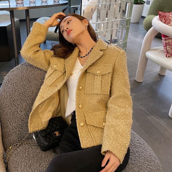 women's wool & blends early spring retro hong kong-flavored tweed jacket women 2021 french loose all-match small fragrance top, Black
women's wool & blends early spring retro hong kong-flavored tweed jacket women 2021 french loose all-match small fragrance top, Black