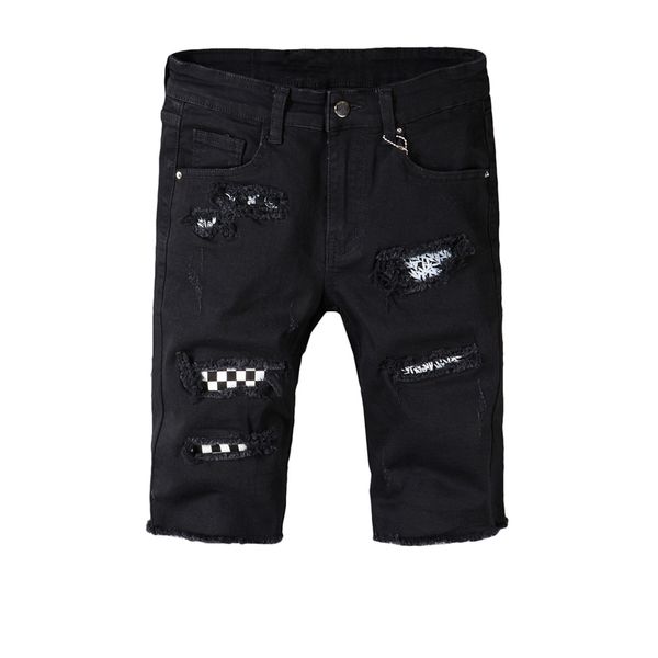 new summer men's street fashion men will see patched jeans black personality shorts imprint 1/2 youth pants 7vgf, Blue
new summer men's street fashion men will see patched jeans black personality shorts imprint 1/2 youth pants 7vgf, Blue