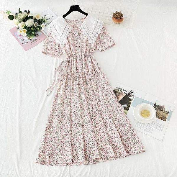 casual dresses summer women floral print dress age-reducing doll collar female vintage chiffon elegant ruffle party midi vestidos 2021, Black;gray
casual dresses summer women floral print dress age-reducing doll collar female vintage chiffon elegant ruffle party midi vestidos 2021, Black;gray