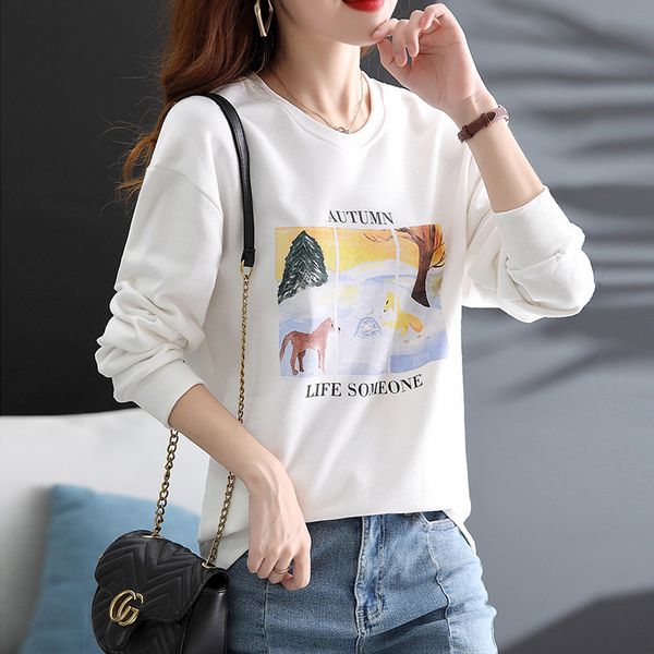 2021 new autumn and winter korean pullover bottoming shirt round neck loose versatile leisure long sleeve women's sweater, Blue;black
2021 new autumn and winter korean pullover bottoming shirt round neck loose versatile leisure long sleeve women's sweater, Blue;black