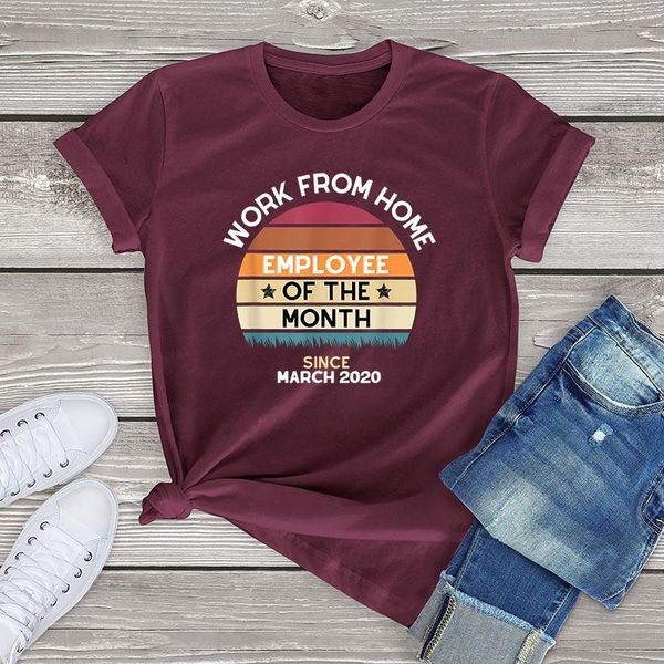 women's t-shirt cotton women work from home employee of the month since march 2021 print shirt fashion graphic tee, White
women's t-shirt cotton women work from home employee of the month since march 2021 print shirt fashion graphic tee, White