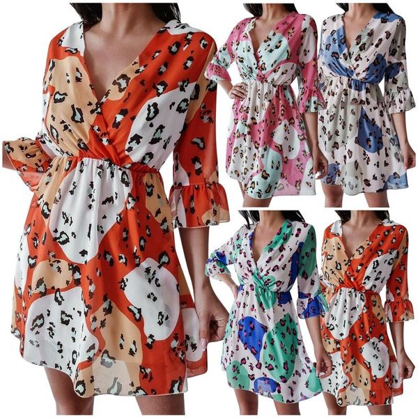 casual dresses women-clothing mini for women summer leopard print v neck dress loose fit trafic femme mode chic tenue de bureau, Black;gray
casual dresses women-clothing mini for women summer leopard print v neck dress loose fit trafic femme mode chic tenue de bureau, Black;gray