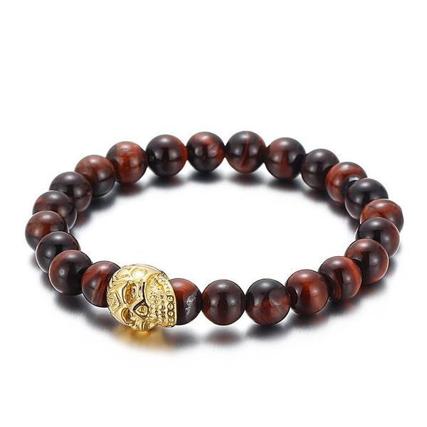 link, chain simple personality tiger eye stone handmade beaded bracelet trendy men's stainless steel skull, Black
link, chain simple personality tiger eye stone handmade beaded bracelet trendy men's stainless steel skull, Black