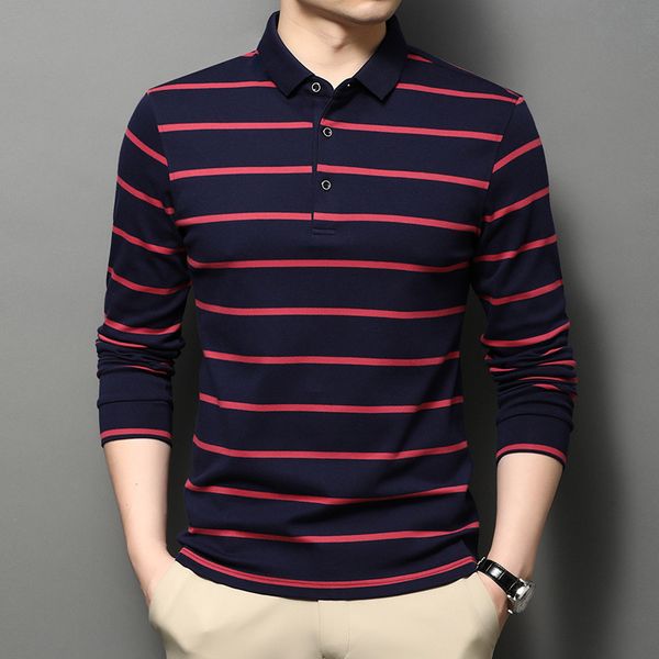 2021 spring and autumn t-shirt men's long sleeve striped lapel middle-aged dad's polo shirt contrast color cloth, White;black
2021 spring and autumn t-shirt men's long sleeve striped lapel middle-aged dad's polo shirt contrast color cloth, White;black